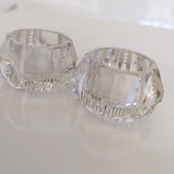 Dansk Clear Glass Crystal Candle Holder Tea Light or Regular Candle - Picture 1 of 6